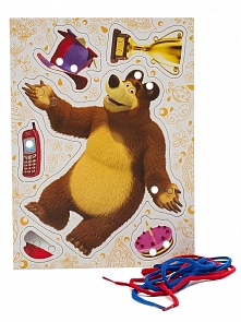 Игра-шнуровка «Маша и медведь» - Мишка (Росмэн, 21422ros)